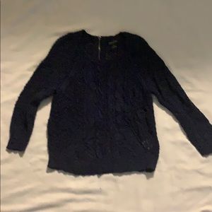 Cable knit navy sweater